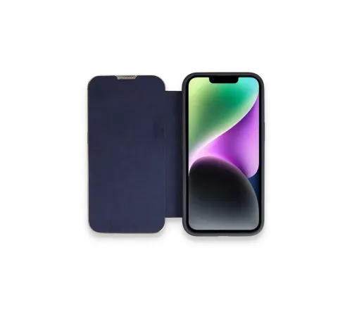 Apple iPhone 14 Pro Kılıf Dolpin Kapaklı - Lacivert