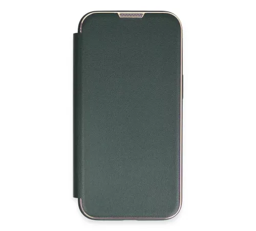 Apple iPhone 14 Pro Kılıf Dolpin Kapaklı - Koyu Yeşil