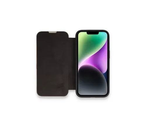 Apple iPhone 14 Pro Max Kılıf Dolpin Kapaklı - Siyah