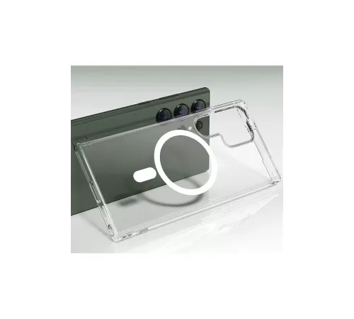 Samsung Galaxy S23 Ultra Kılıf Magneticsafe Şeffaf Silikon - Şeffaf