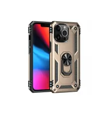 Apple iPhone 13 Pro Max Kılıf Sofya Yüzüklü Silikon Kapak - Gold