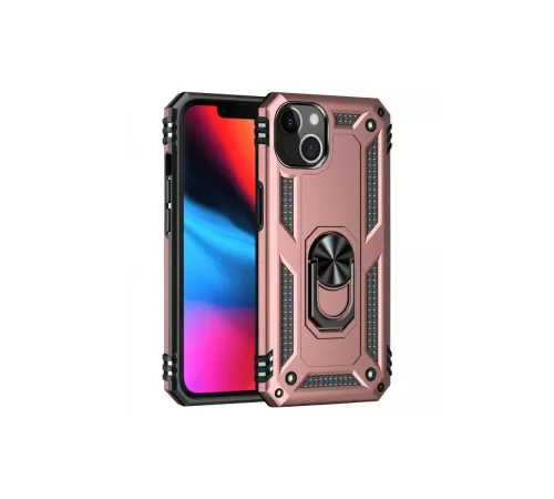 Apple iPhone 13 Kılıf Sofya Yüzüklü Silikon Kapak - Rose