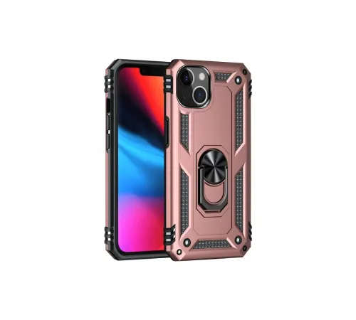 Apple iPhone 13 Kılıf Sofya Yüzüklü Silikon Kapak - Rose