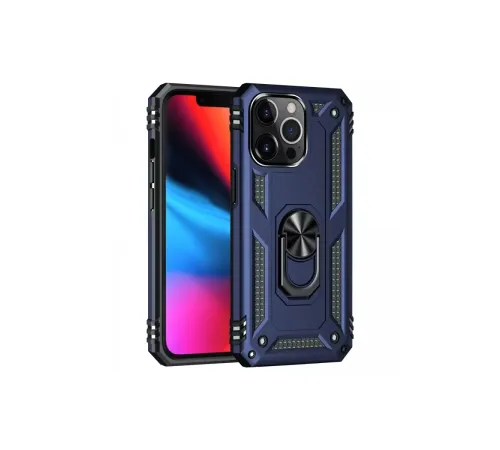 Apple iPhone 13 Pro Kılıf Sofya Yüzüklü Silikon Kapak - Lacivert