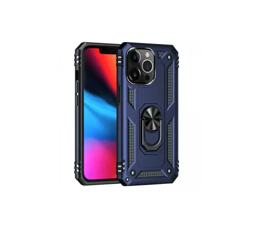 Apple iPhone 13 Pro Kılıf Sofya Yüzüklü Silikon Kapak - Lacivert