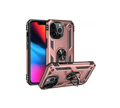 Apple iPhone 13 Pro Kılıf Sofya Yüzüklü Silikon Kapak - Rose