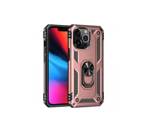 Apple iPhone 13 Pro Kılıf Sofya Yüzüklü Silikon Kapak - Rose