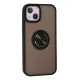 Apple iPhone 13 Kılıf Montreal Yüzüklü Silikon Kapak - Siyah