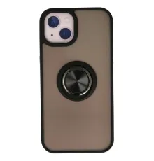 Apple iPhone 13 Kılıf Montreal Yüzüklü Silikon Kapak - Siyah