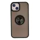 Apple iPhone 13 Kılıf Montreal Yüzüklü Silikon Kapak - Siyah