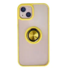 Apple iPhone 13 Kılıf Montreal Yüzüklü Silikon Kapak - Sarı