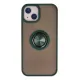 Apple iPhone 13 Kılıf Montreal Yüzüklü Silikon Kapak - Yeşil