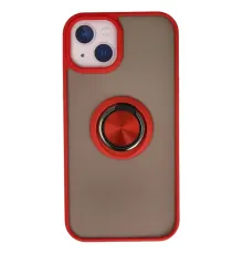 Apple iPhone 13 Kılıf Montreal Yüzüklü Silikon Kapak - Kırmızı