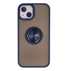 Apple iPhone 13 Kılıf Montreal Yüzüklü Silikon Kapak - Lacivert