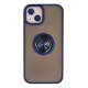 Apple iPhone 13 Kılıf Montreal Yüzüklü Silikon Kapak - Lacivert