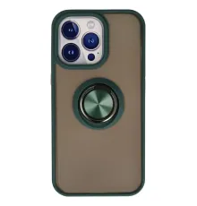 Apple iPhone 13 Pro Kılıf Montreal Yüzüklü Silikon Kapak - Yeşil