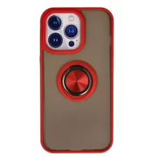 Apple iPhone 13 Pro Kılıf Montreal Yüzüklü Silikon Kapak - Kırmızı