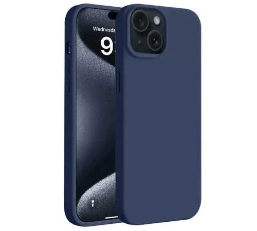 Apple iPhone 15 Kılıf First Silikon - Lacivert