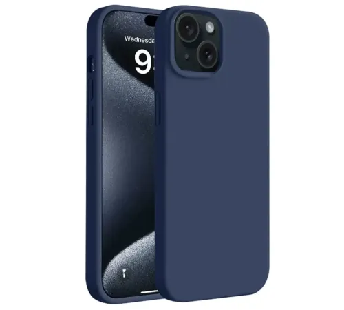 Apple iPhone 15 Kılıf First Silikon - Lacivert