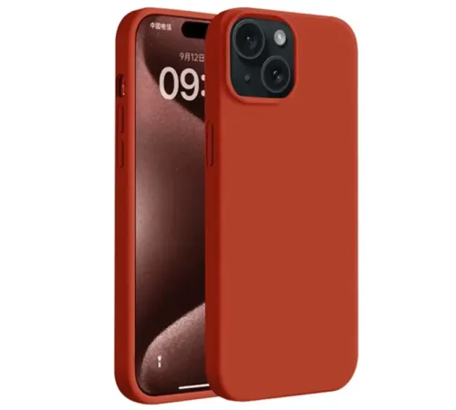 Apple iPhone 15 Kılıf First Silikon - Kırmızı