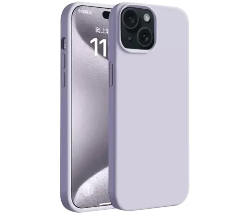 Apple iPhone 15 Kılıf First Silikon - Lila
