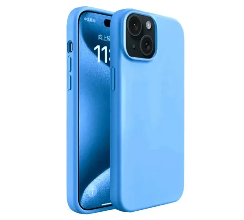 Apple iPhone 15 Kılıf First Silikon - Mavi