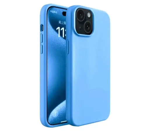 Apple iPhone 15 Kılıf First Silikon - Mavi