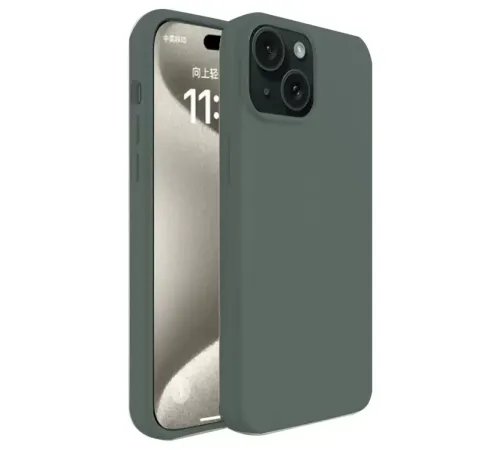 Apple iPhone 15 Kılıf First Silikon - Koyu Yeşil