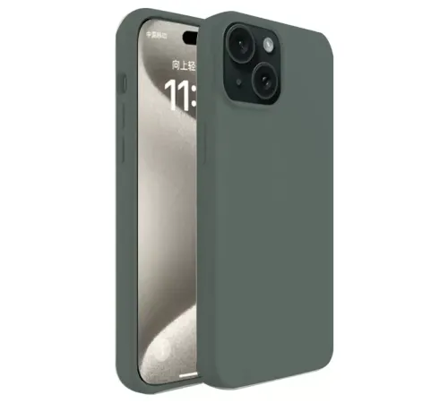 Apple iPhone 15 Kılıf First Silikon - Koyu Yeşil