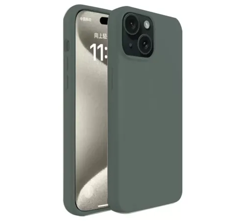 Apple iPhone 15 Kılıf First Silikon - Koyu Yeşil