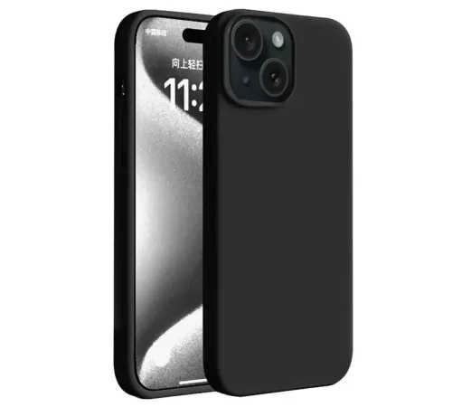 Apple iPhone 15 Plus Kılıf First Silikon - Siyah