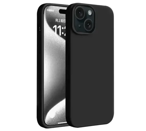 Apple iPhone 15 Plus Kılıf First Silikon - Siyah