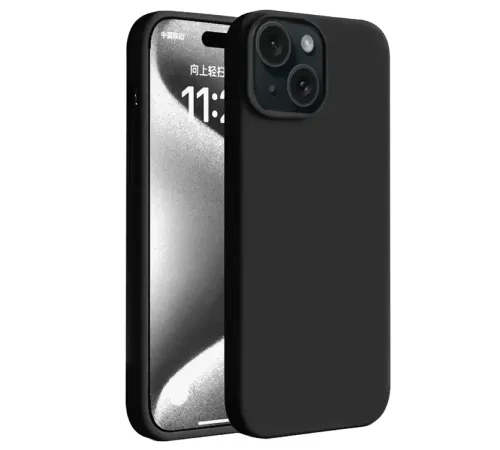 Apple iPhone 15 Plus Kılıf First Silikon - Siyah