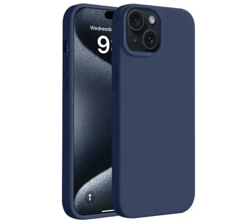 Apple iPhone 15 Plus Kılıf First Silikon - Lacivert