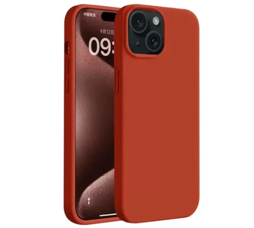 Apple iPhone 15 Plus Kılıf First Silikon - Kırmızı