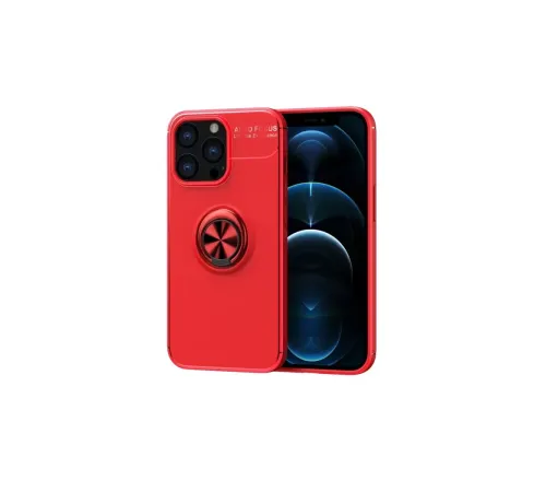 Apple iPhone 13 Pro Max Kılıf Range Yüzüklü Silikon - Kırmızı