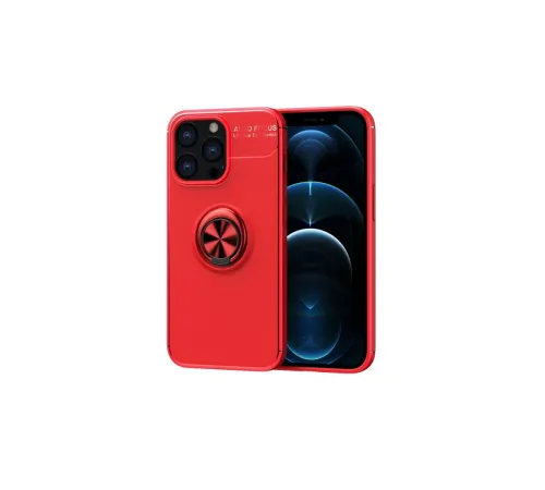 Apple iPhone 13 Pro Max Kılıf Range Yüzüklü Silikon - Kırmızı