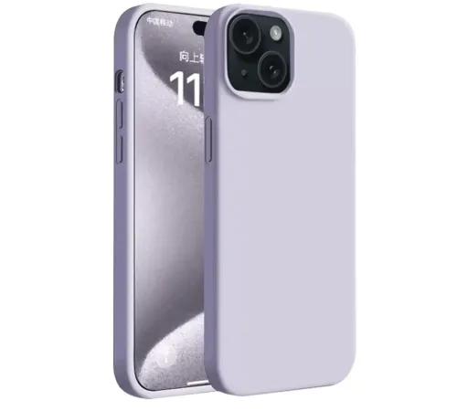 Apple iPhone 15 Plus Kılıf First Silikon - Lila