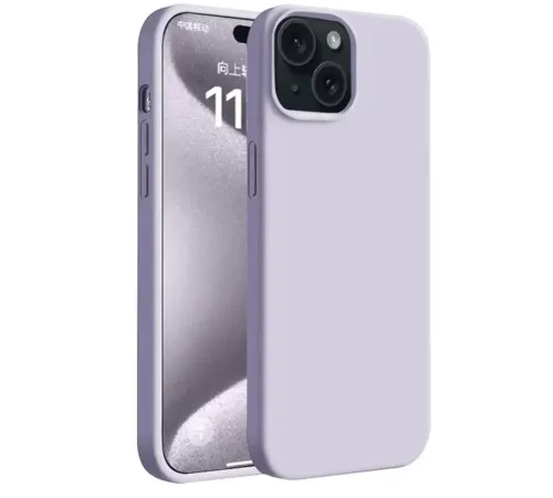 Apple iPhone 15 Plus Kılıf First Silikon - Lila