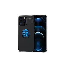 Apple iPhone 13 Pro Max Kılıf Range Yüzüklü Silikon - Siyah-Mavi
