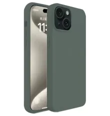 Apple iPhone 15 Plus Kılıf First Silikon - Koyu Yeşil