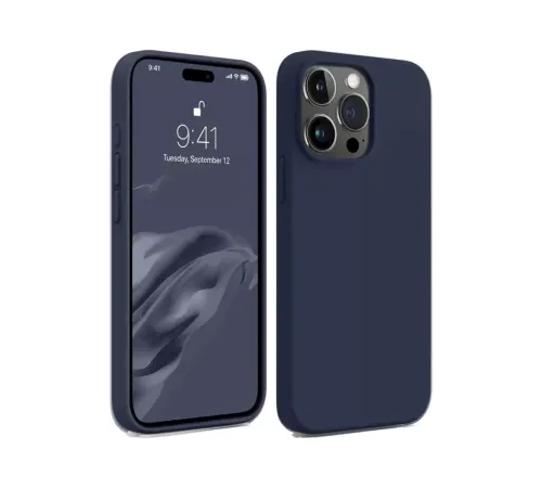 Apple iPhone 15 Pro Kılıf First Silikon - Lacivert