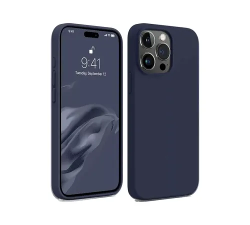 Apple iPhone 15 Pro Kılıf First Silikon - Lacivert