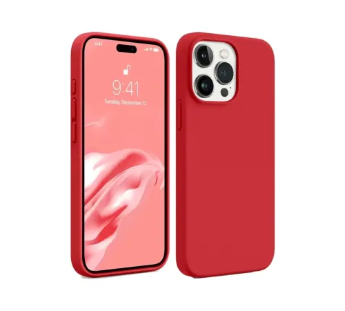 Apple iPhone 15 Pro Kılıf First Silikon - Kırmızı