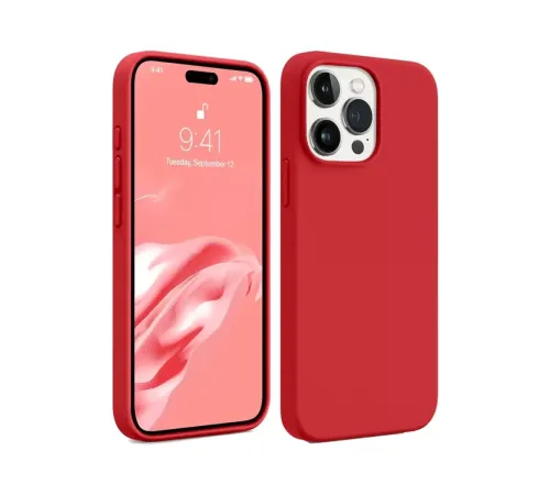 Apple iPhone 15 Pro Kılıf First Silikon - Kırmızı