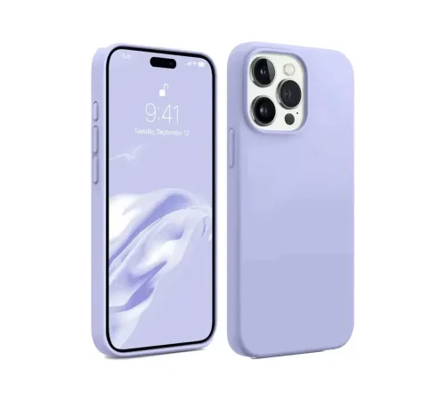 Apple iPhone 15 Pro Kılıf First Silikon - Lila