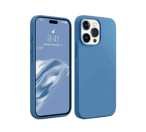 Apple iPhone 15 Pro Kılıf First Silikon - Mavi