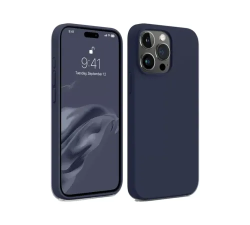 Apple iPhone 15 Pro Max Kılıf First Silikon - Lacivert