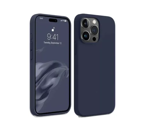 Apple iPhone 15 Pro Max Kılıf First Silikon - Lacivert