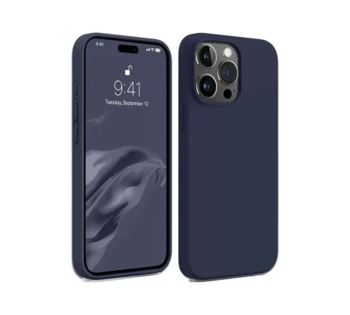Apple iPhone 15 Pro Max Kılıf First Silikon - Lacivert